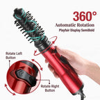 Arenzza 3-in-1 rotating hair styler with multiple attachments for salon-quality blowouts and styling in seconds.