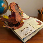 Aarenzza 3D pop-up book featuring colorful dinosaurs, detailed illustrations, and a captivating prehistoric adventure for children.