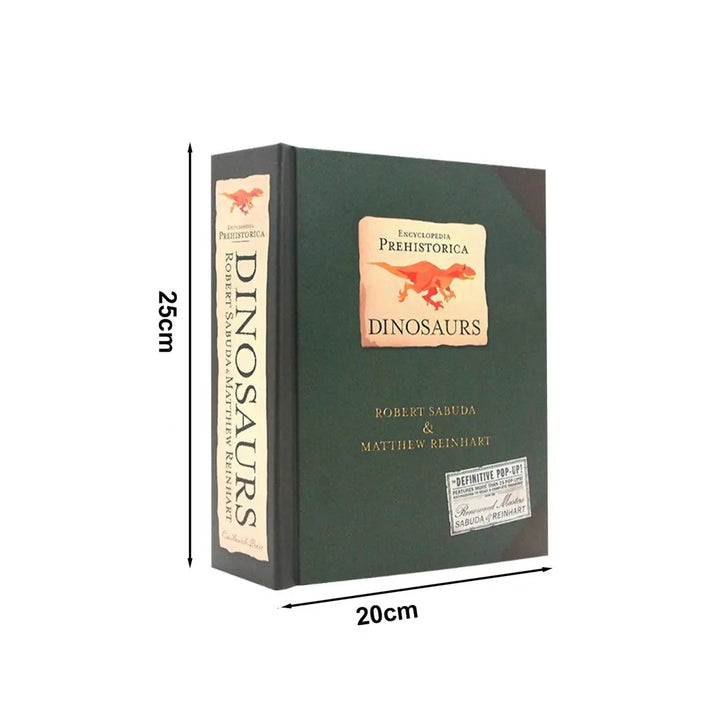 Arenzza 3D pop-up book featuring colorful dinosaurs with detailed illustrations and a captivating prehistoric scene.