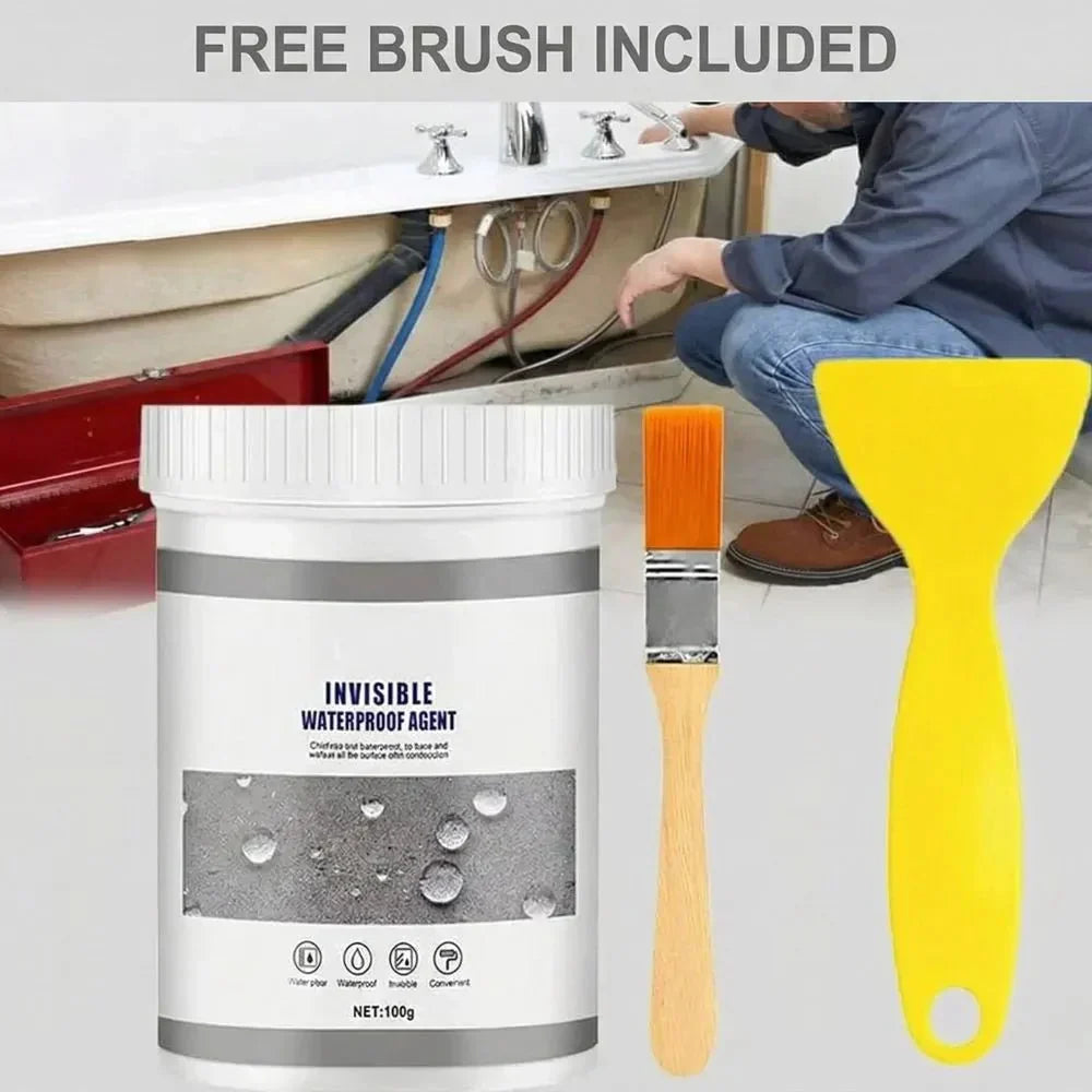 AquaBlock™ Invisible Waterproof Sealant by Arenzza applied to a surface, providing clear, seamless water protection for various materials.