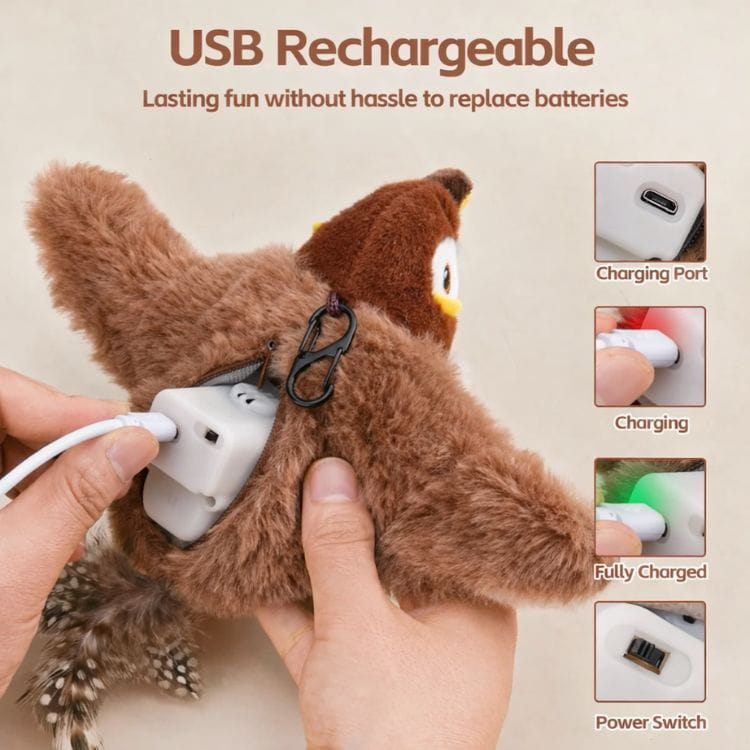 Aarenza BirdBuddy™ interactive bird toy for cats, featuring colorful feathers and playful design to engage feline curiosity.