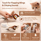 Arenzza BirdBuddy™ interactive bird toy for cats, featuring colorful feathers and a playful design to engage feline curiosity.