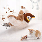 Arenzza BirdBuddy™ interactive bird toy for cats, featuring colorful feathers and a playful design to engage feline curiosity.