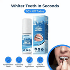 A close-up of BrightSmile™ peroxide-free teeth whitening gel from Arenzza, designed for sensitive teeth, in a clear applicator tube.