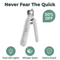 Arenzza BrightTrim™ dual LED trimming tool with bright LED lights for precise and safe grooming, shown with ergonomic handle and trimming head.
