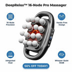 Aarenza DeepRelax™ deep tissue massager with heat, handheld device with ergonomic design for muscle relief and relaxation.