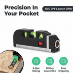 Arenzza EasyLevel 4-in-1 Laser Measure Tool showing its compact design with digital display and measurement buttons.