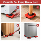 Arenzza EasyMove™ lever for effortlessly relocating heavy furniture, shown in use with a multi-panel grid background.