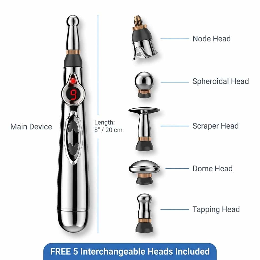 A bundle of EasyRelief™ needle-free pain relief devices by Arenzza, showing seven compact, portable units for fast pain relief.