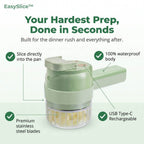 Aarenza EasySlice kitchen tool for quick, efficient meal prep, featuring a sleek design and sharp slicing blades.
