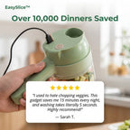 Arenzza EasySlice kitchen tool for quick, even slicing of vegetables and fruits, with a sleek ergonomic design.