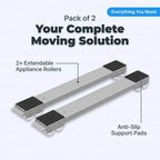 Arenzza EasySlide™ furniture moving kit with moving sliders, straps, and tools for easy heavy furniture relocation.