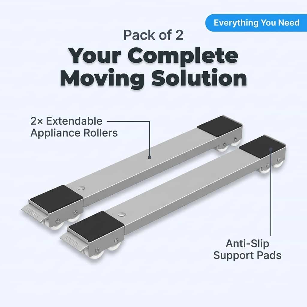 Arenzza EasySlide™ furniture moving kit with moving sliders, straps, and tools for easy heavy furniture relocation.