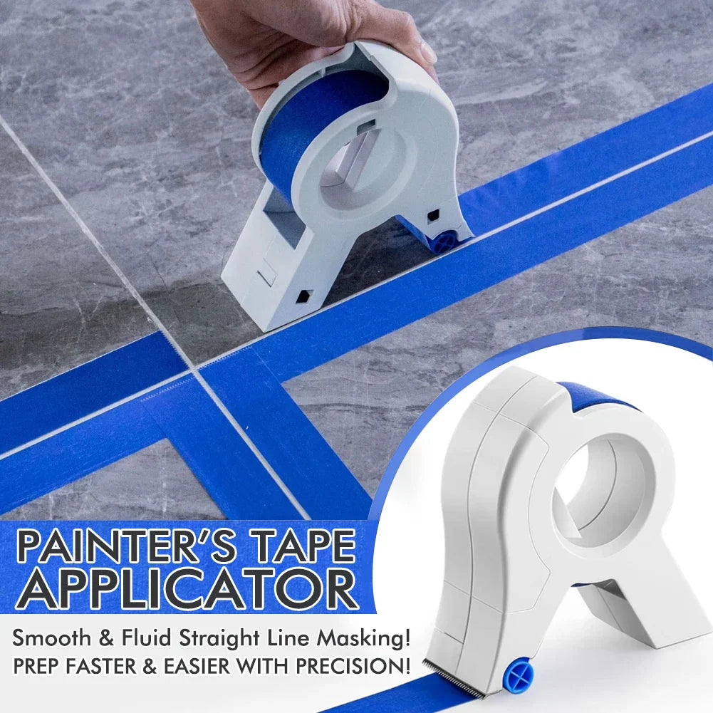 Arenzza EasyTape™ painter’s tape applicator shown in use, creating clean, flawless paint edges quickly and precisely.
