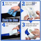 Arenzza EasyTape™ painter’s tape applicator showing a hand applying tape with precision for clean, sharp paint edges.