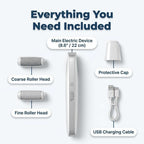 Arenzza electric callus remover with six replacement heads for professional pedicure at home.