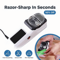 Arenzza electric knife sharpener with hygienic pore care features, showcasing its compact design and sharpening slots.