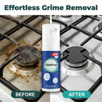Arenzza FlashFresh rinse-free surface cleaning spray shown in a before and after comparison on various household surfaces.