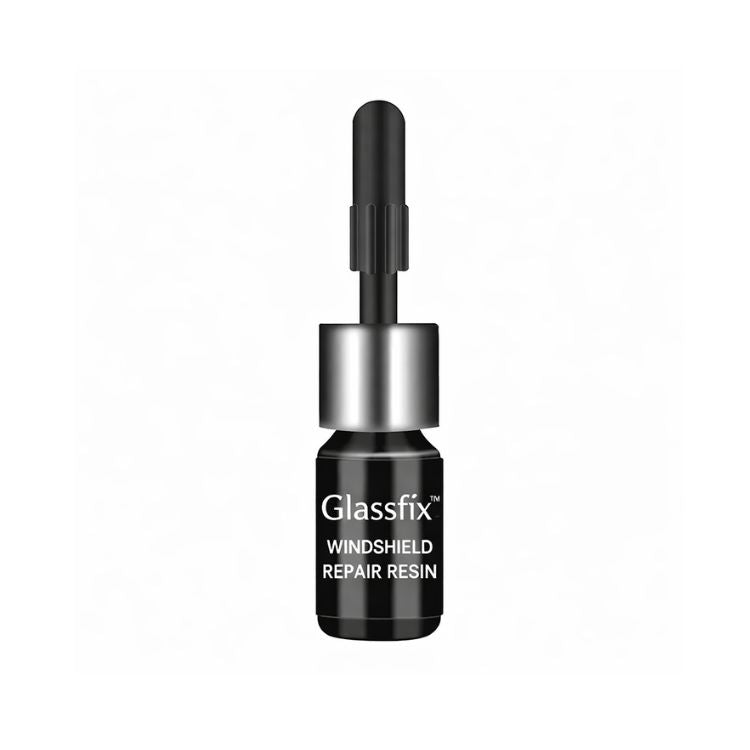 Arenzza Glassfix™ bottle for repairing cracks and scratches on glass surfaces, with applicator tip visible.