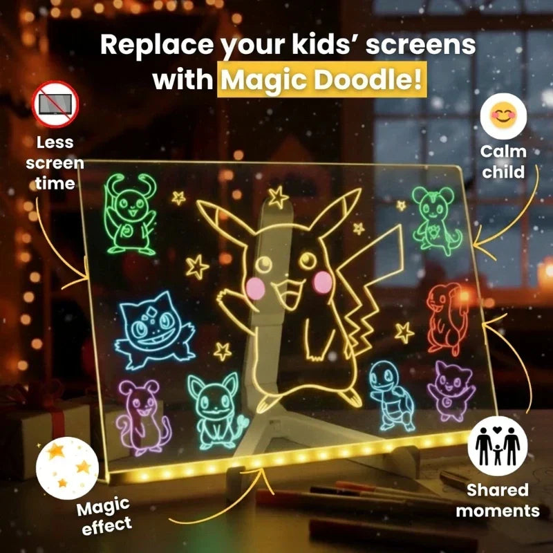 Aarenza GlowPad™ reusable LED drawing board with illuminated surface and instant erase technology, ideal for creative drawing and writing.