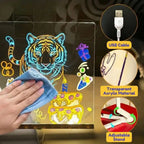 Aarenzza GlowPad reusable LED drawing board with glowing surface and erase button, ideal for creative sketches and doodles.