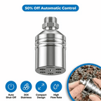 Arenzza HydroGuard™ automatic water level control valve connected to a water tank, with visible control mechanisms.