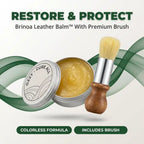 Arenzza leather balm in a jar, designed to restore shine and prevent cracks on leather goods, with a smooth, glossy finish.