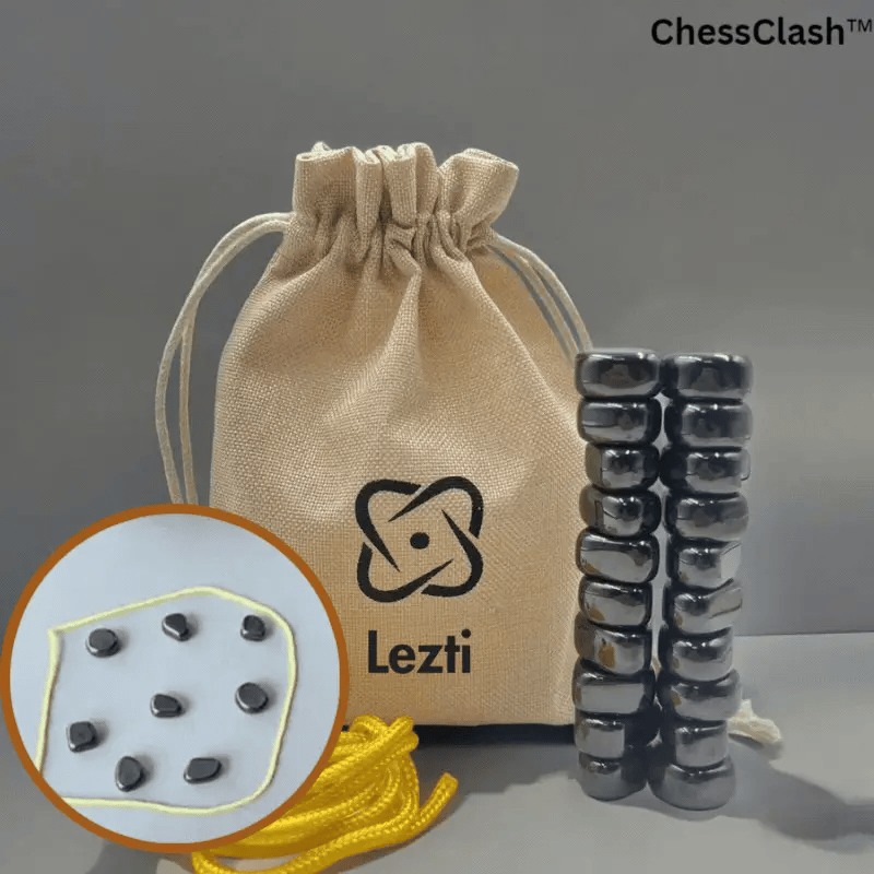 Arenzza magnetic travel chess set with foldable board and magnetic chess pieces, ideal for family road trips and on-the-go play.