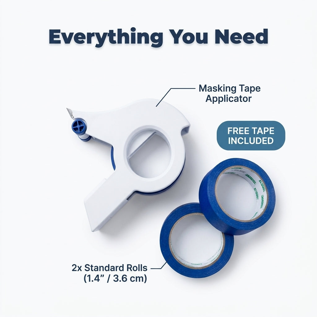Arenzza masking tape applicator tool with six bundled applicators and accessories for precise DIY masking and taping projects.
