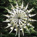 Aarenzza metal garden windmill with weather-resistant design, featuring a whimsical, magical appearance perfect for outdoor garden decor.