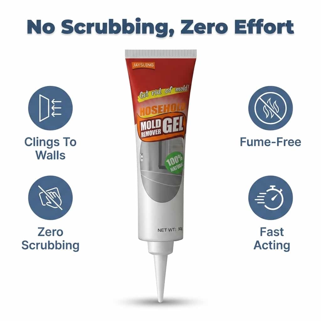 Arenzza MoldClear™ fast black mold removal product with a spray bottle and mold removal solution on a clean surface.