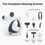 Arenzza multipurpose steam cleaner bundle with various attachments for professional degreasing and cleaning tasks.