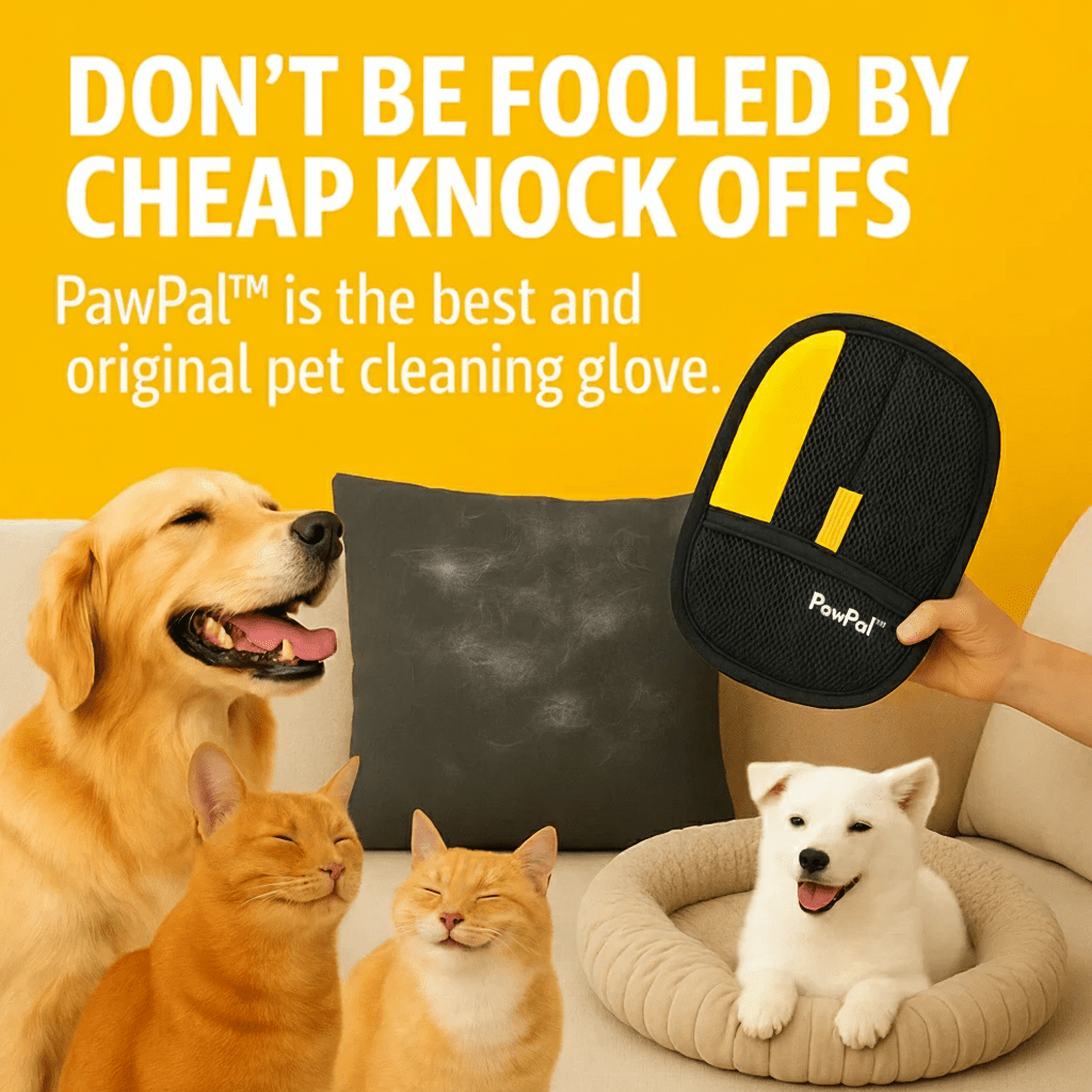 Arenzza PawPal™ pet cleaning glove with soft silicone bristles for gentle pet hair and dirt removal during grooming.