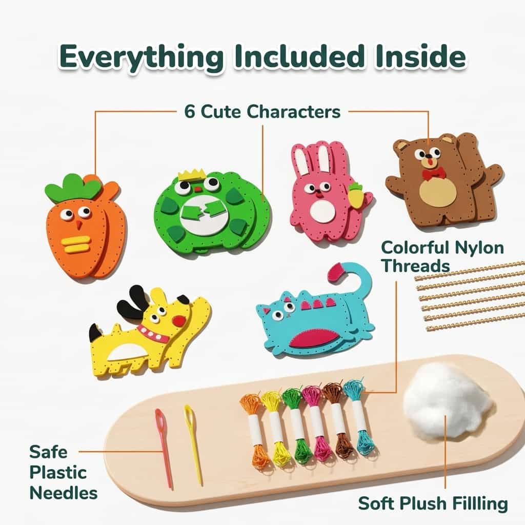 A PlayCraft™ DIY craft kit for kids by Arenzza, including colorful craft supplies and tools for creative projects.