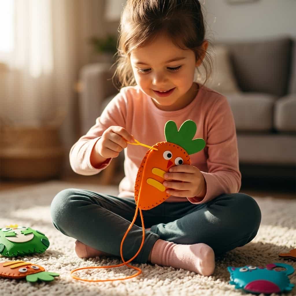 A group of kids using the PlayCraft™ DIY craft kit by Arenzza to create colorful arts and crafts together.