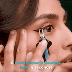 Arenzza Precision Eyeliner Drawing Tool for creating effortless winged eyeliner looks, ideal for beginners, shown in use.
