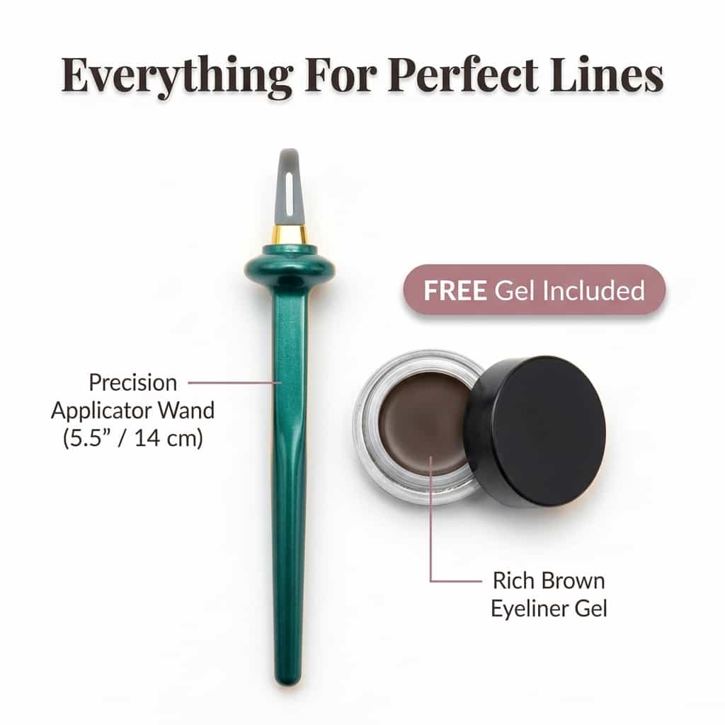 Arenzza Precision Eyeliner Drawing Tool set with three bundles, ideal for creating effortless winged eyeliner looks.
