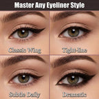 Arenzza Precision Eyeliner Drawing Tool with six panels for easy, precise winged eyeliner application for beginners.