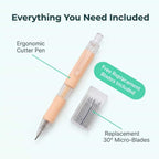Arenzza ProCraft™ art cutting tools in a three-bundle set, featuring sharp blades and precision accessories for flawless artistic results.