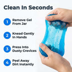 Arenzza SlimeSweep™ deep cleaning gel in a container, designed for cleaning hard-to-reach crevices with flexible, gel-based formula.