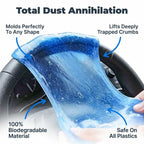 Arenzza SlimeSweep™ deep cleaning gel for hard-to-reach crevices, with callouts highlighting six key benefits.