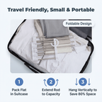 Arenzza SmartCloset™ space-saving 5-tier pants organizer with multiple compartments for neatly storing trousers and clothing.