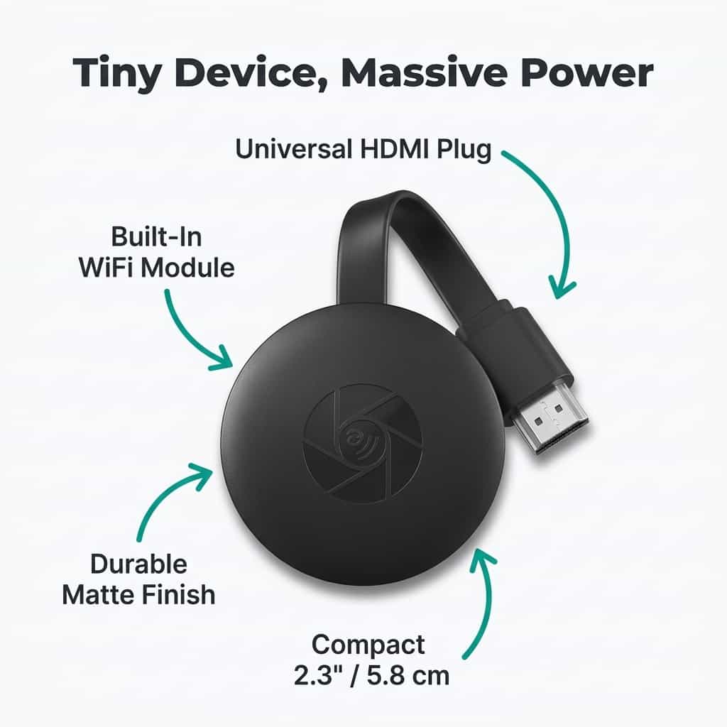 Arenzza SmartConnect™ image showing nine benefits of connecting a smartphone to a TV with arrows highlighting features.