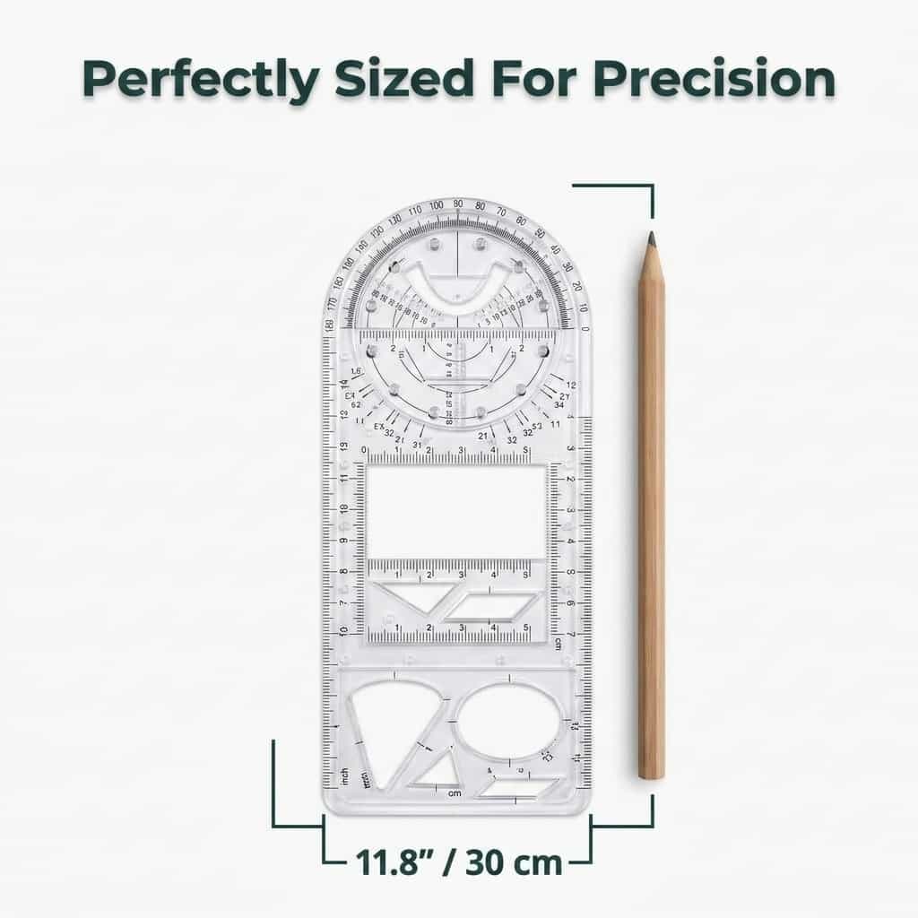 Aarenza SmartDraw™ professional drafting tool with a 6-dimension size diagram and technical measurements in a detailed diagram.