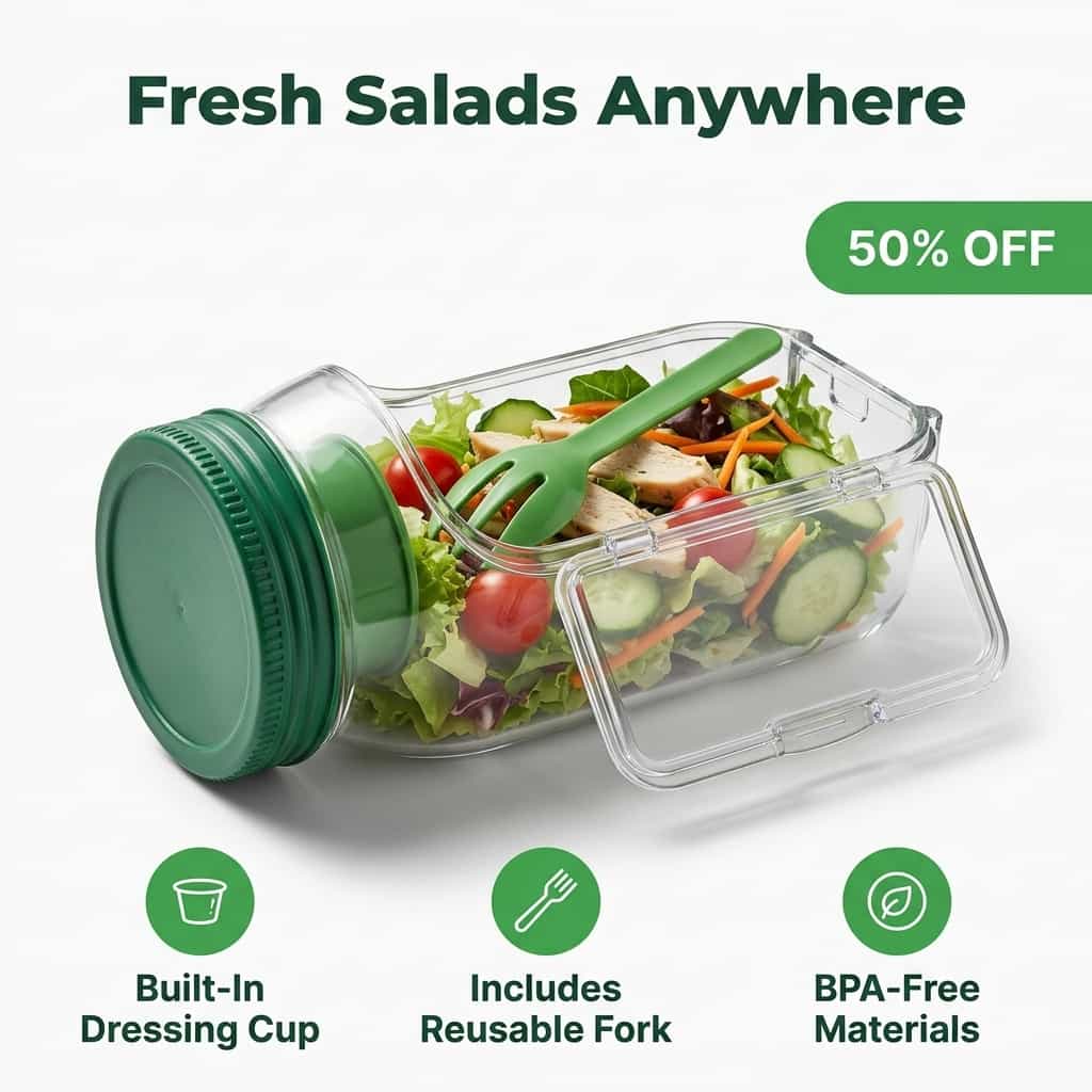 Arenzza SmartMix™ kitchen gadget keeping greens crisp and fresh, featuring sleek design and vibrant green leafy vegetables.