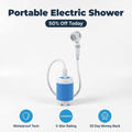 Arenzza SmartShower™ portable outdoor shower with a compact design, featuring a showerhead and control panel for outdoor cleaning.