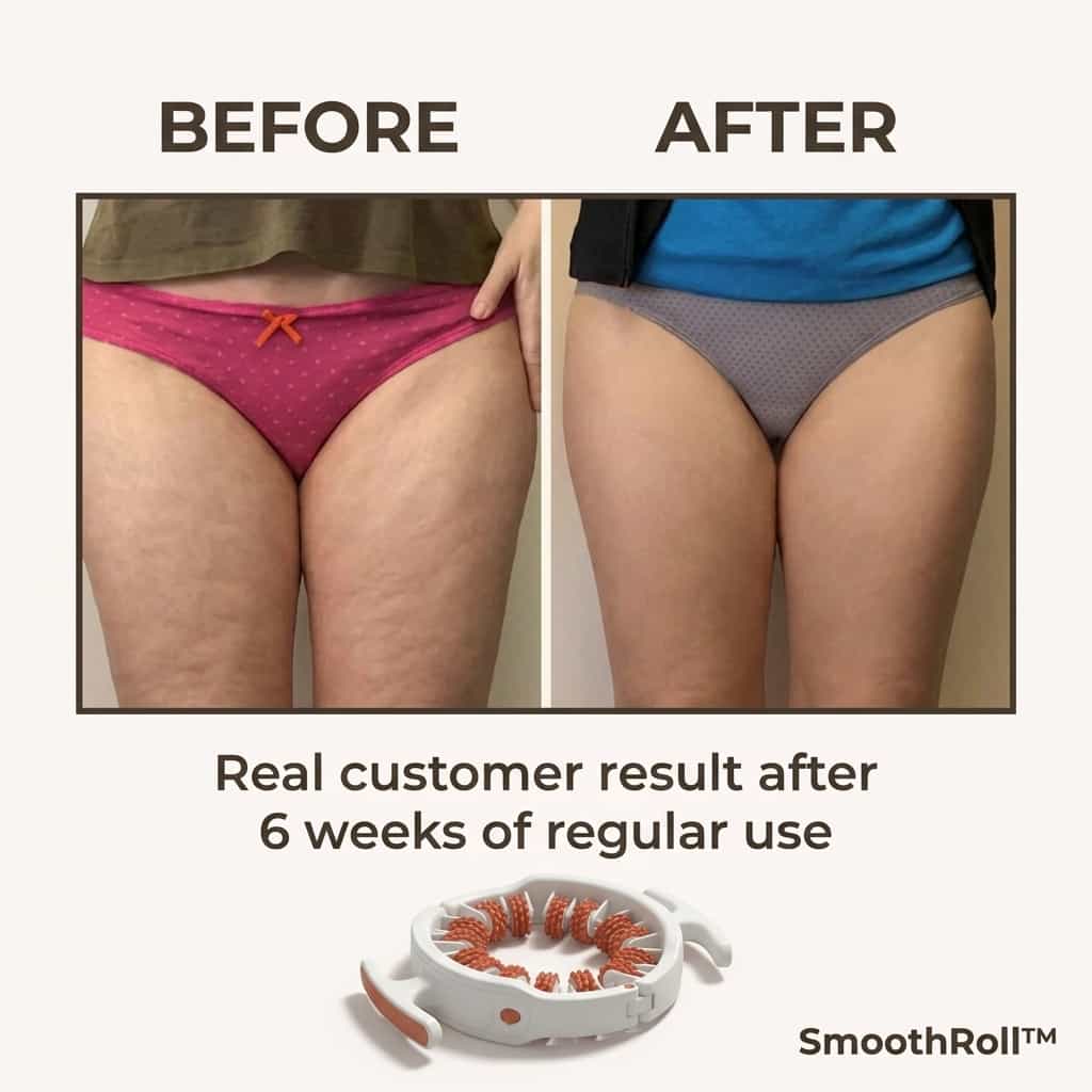 Arenzza SmoothRoll™ 360 Degree Cellulite Reducer with textured rolling surface for effective skin toning and cellulite reduction.