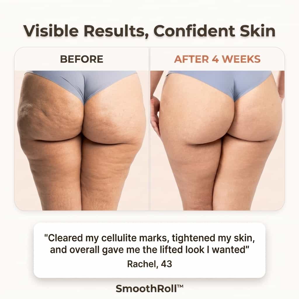 Aarenza SmoothRoll™ 360 Degree Cellulite Reducer device with ergonomic handle and rotating roller for targeted skin treatment.