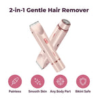 A close-up of the Arenzza SoftShave™ 2-in-1 Gentle Hair Remover device with a sleek design and ergonomic handle.