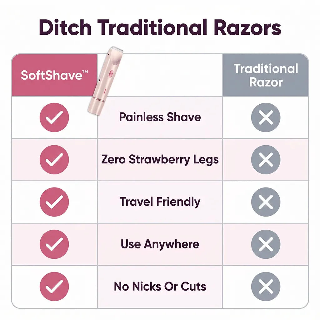 Aarenza SoftShave™ 2-in-1 gentle hair remover, compact device with ergonomic design for smooth skin and easy use.